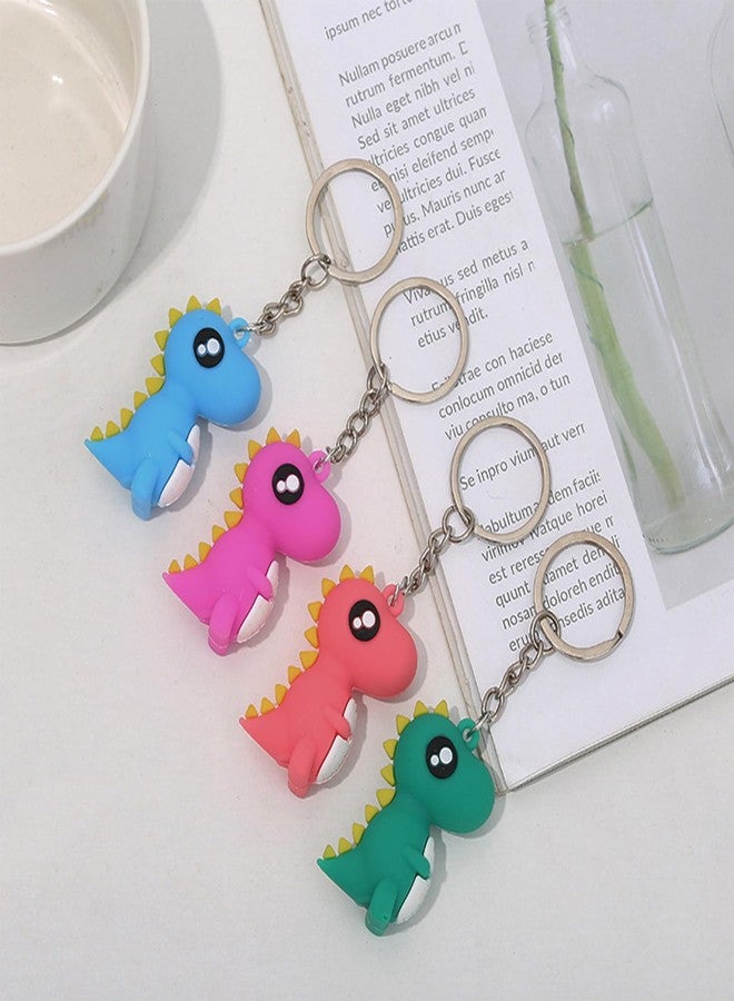POYAMUSE Colorful Cartoon Dinosaur Keychain - Fun Novelty Dinosaur Charm Keyring for Boys Girls-green - Image 4